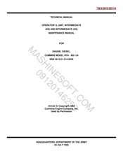 Cummins NTA-855-L4 Maintenance And Operator's Manual