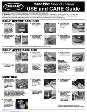 Tennant 2500XPD Use And Care Manual