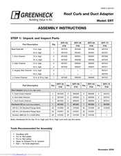 Greenheck ERT-52 Assembly Instructions Manual
