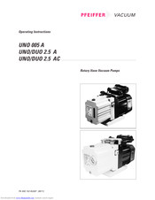 Pfeiffer Vacuum UNO 2.5 A Operating Instructions Manual