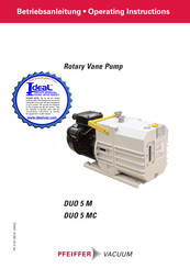 Pfeiffer Vacuum DUO 5 MC Operating Instructions Manual
