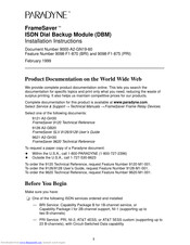 Paradyne FrameSaver Installation Instructions Manual