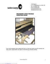 Leclerc Looms weavebird loom Troubleshooting Manual
