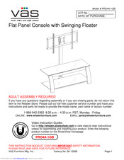 VAS Furniture Mfg. Inc. PRO44-1GB Instruction Booklet