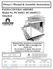 Arrow Storage Products PC1010 Owner's Manual & Assembly Instructions
