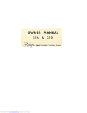 Rodgers 35D Owner's Manual