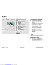 Siemens RDD100 Series Operating Instructions