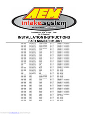 aem 21-8001 Installation Instructions Manual