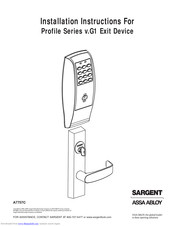 Assa Abloy v.G1 Sargent Installation Instructions Manual