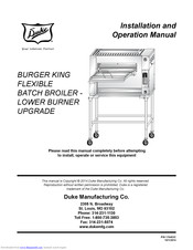 Duke FBB-NC-120 Installation And Operation Manual
