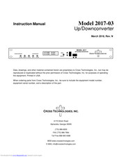 Cross Technologies 2017-03 Instruction Manual