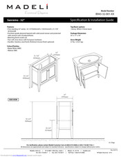 Madeli B943-32-001-MW Specification & Installation Manual