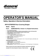 General Rip-R-Stripper FCS16 Operator's Manual