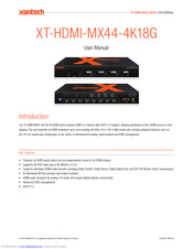 Xantech XT-HDMI-MX44-4K18G User Manual
