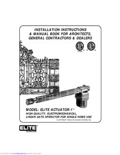 Elite ACTUATOR-1 Installation Instructions & Manual Book For Architects, General Contractors & Dealers