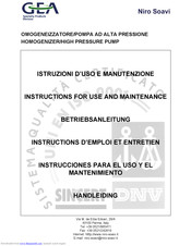 Gea ARIETE Instructions For Use And Maintenance Manual