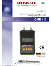 GREISINGER electronic GMR 110 Operating Manual