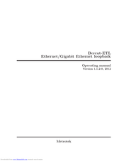 metrotek Bercut-ETL Operating Manual