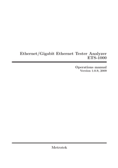 metrotek ETS-1000 Operation Manual