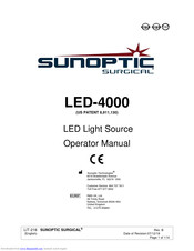 Sunoptic Surgical LED-4000 Operator's Manual