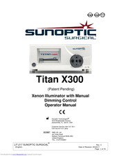 Sunoptic Surgical Titan X300 Operator's Manual