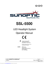 Sunoptic Surgical SSL-5500 Operator's Manual