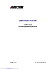 Ametek CSW Series Scpi Programming Manual