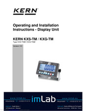 Kern KXS-TM Operating And Installation Instructions