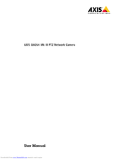 Axis Q6054 Mk III User Manual