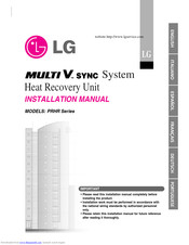 LG multi V PRHR030 Installation Manual