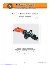 BN Products HB-16W Handling Instructions Manual