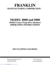 Franklin Manufacturing Corporation 5000 Series Operating Instructions Manual