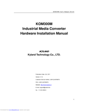 KYLAND Technology KOM300M Hardware Installation Manual