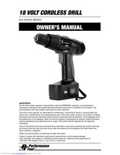 Perfomance Tool W50040 Owner's Manual