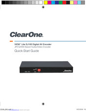 ClearOne VIEW Lite EJ100 Quick Start Manual