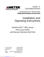 Ametek IntelliPoint RF RGL Series Installation And Operating Instructions Manual