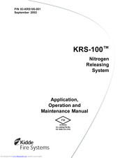 Kidde Fire Systems KRS-100 Application, Operation And Maintenance Manual