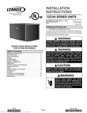 Lennox 13CHA-48 Installation Instructions Manual