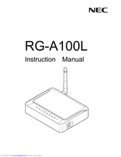 NEC RG-A100L Instruction Manual