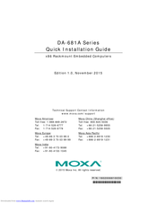 Moxa Technologies DA-681A Series Quick Installation Manual