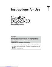 Eizo CuratOR EX2620-3D Instructions For Use Manual