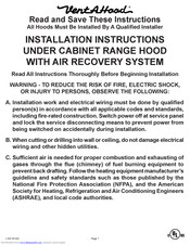 Vent-A-Hood K250 ARS Installation Instructions