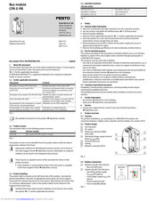 Festo CPX-E-PB Instructions For Use