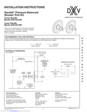dxv Randall  D35102.540 Installation Instructions