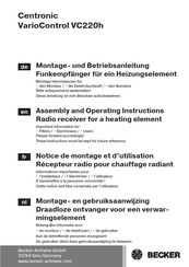 Becker Centronic VarioControl VC120h Assembly And Operating Instructions Manual