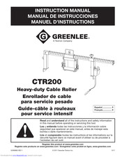 Greenlee CTR200 Instruction Manual