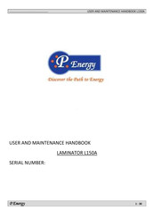 P. Energy L150A User And Maintenance Handbook
