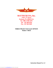 Raytech T-REX Instruction Manual
