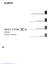 Kawai anytime x3 ATX3L Owner's Manual