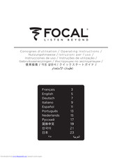 Focal Casques Operating Instructions Manual